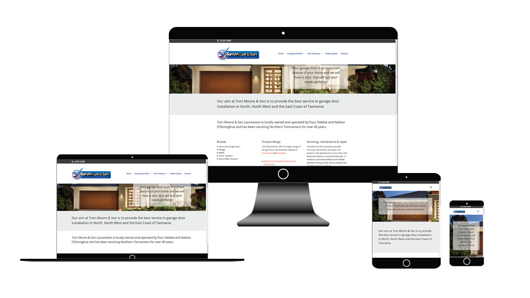 Tom Moore & Son website development tasmania